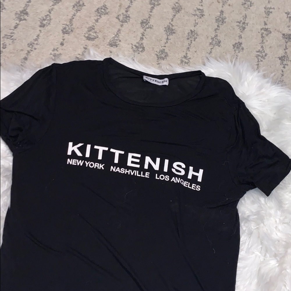 Black Kittenish Tee
